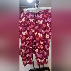 Dreams Co Womens Butterfly Patterned Fabric Capri Pajama 1x. A-2